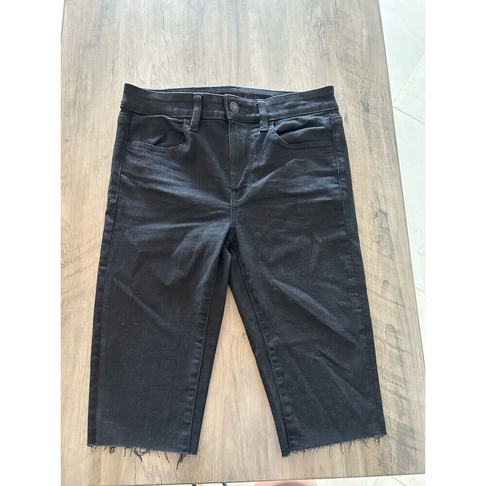 American Eagle Next Level Stretch Women’s Bermuda Black Denim Shorts Size 6 Reg
